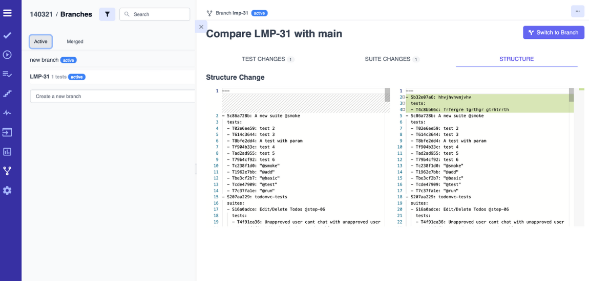 Branch and version implementation in TCMS vs Allure Report