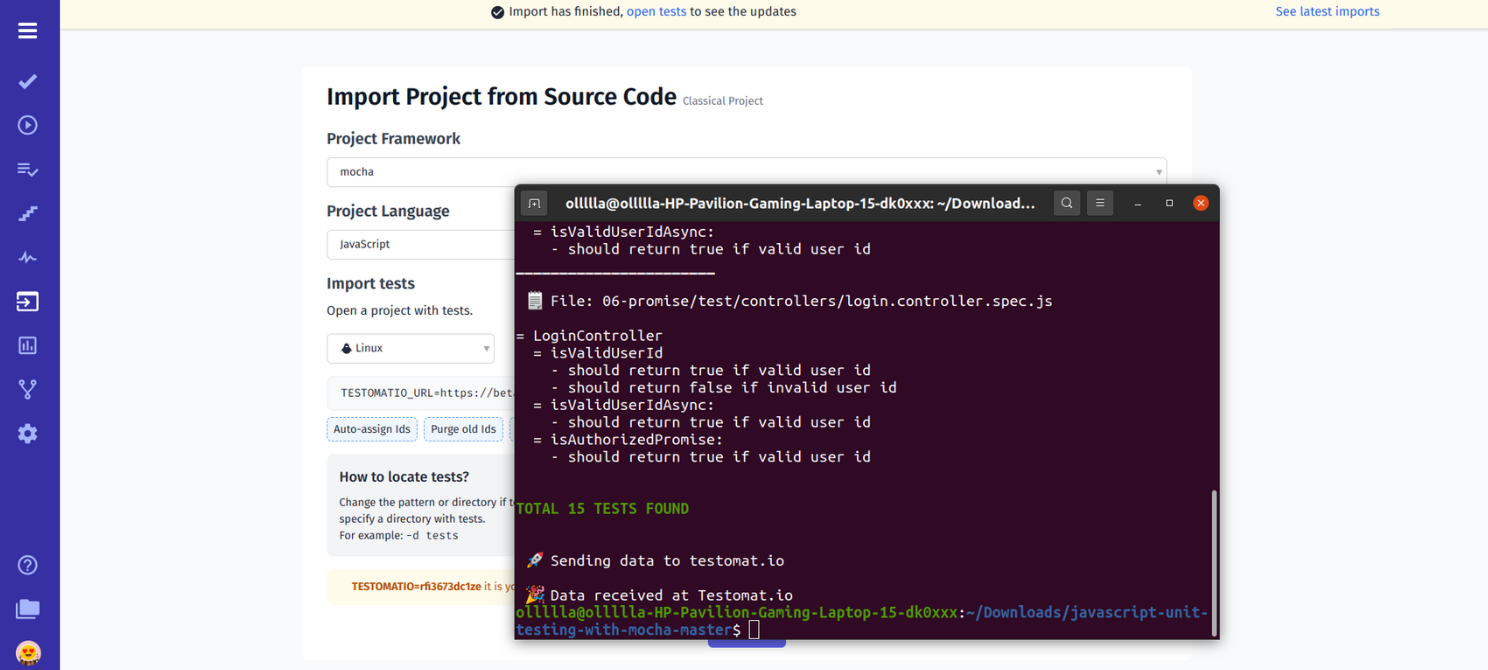 Import Mocha Automated Tests Into TMS 4