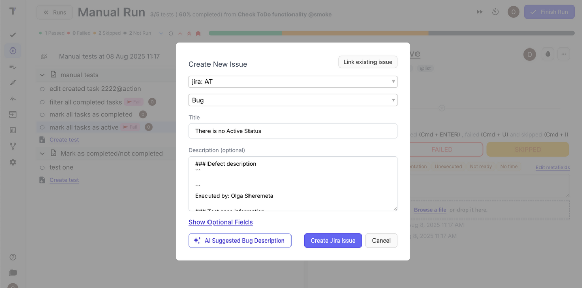 How to Create Bug Reports in Testomat.io 