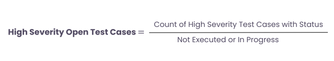 Number of test cases of high severity still open metric