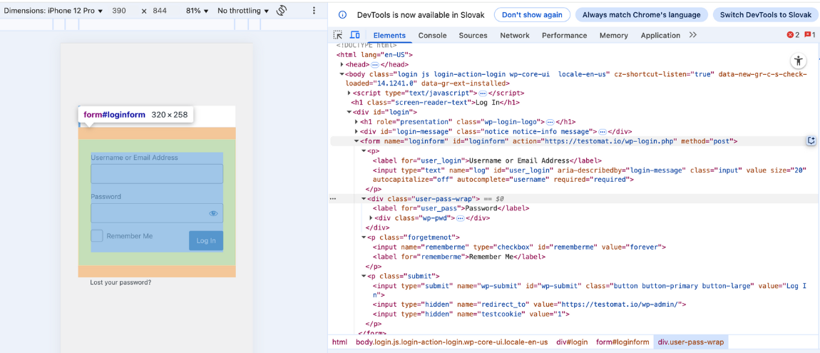 Example XPath Selenium Developers consple