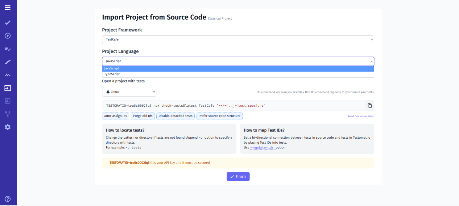 Generate API Key And Import Autotests